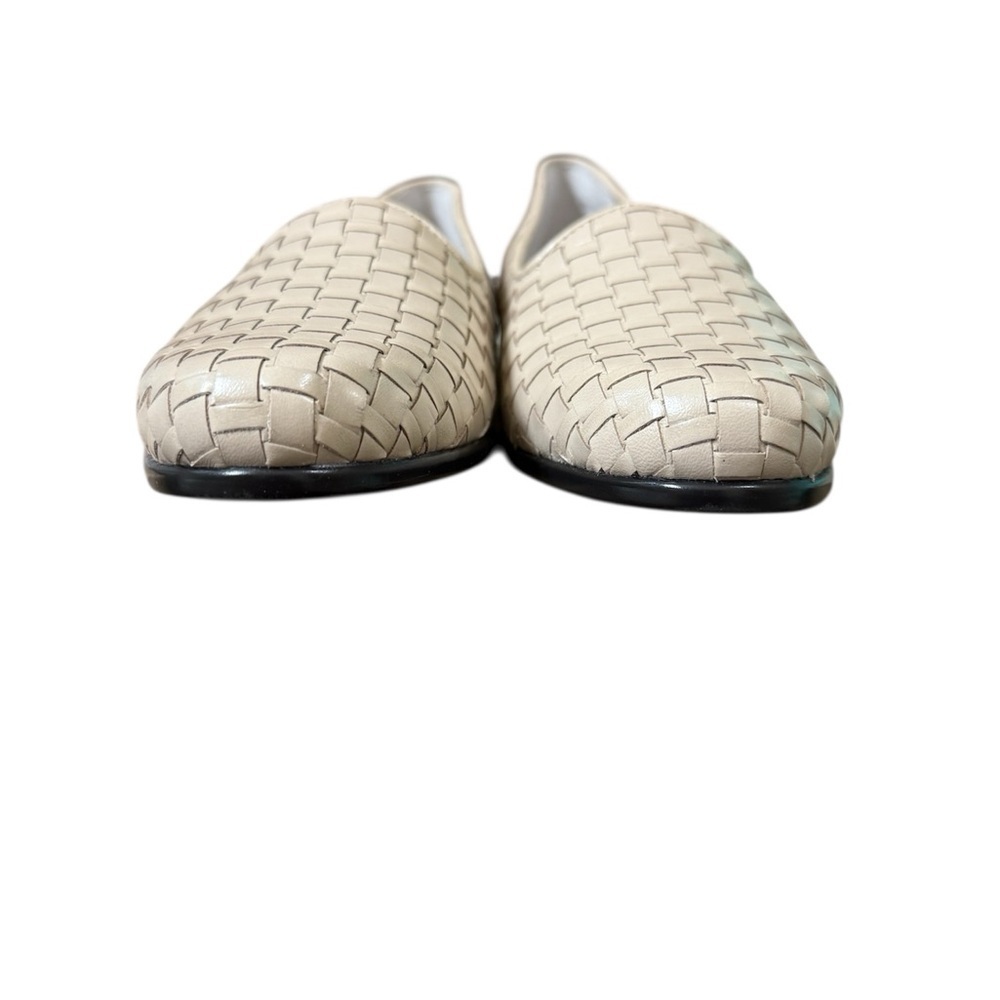 Trotters Liz Bone Beige Basket Woven Leather Loafers Casual Shoes Womens Size 8N - Picture 3 of 12